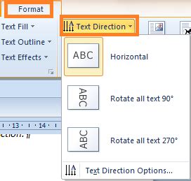 how to change text direction in word 2016