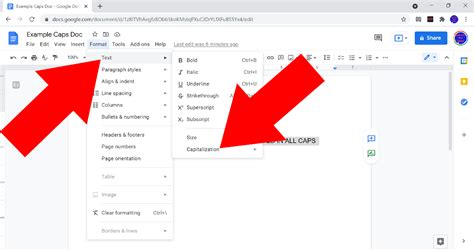 how to change text from all caps to lowercase in google docs