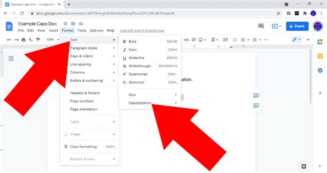 how to change text from caps to lowercase in google docs