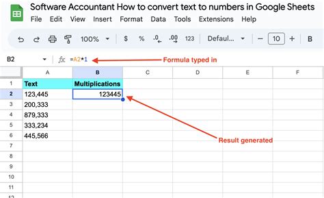 how to change text into number in google sheets