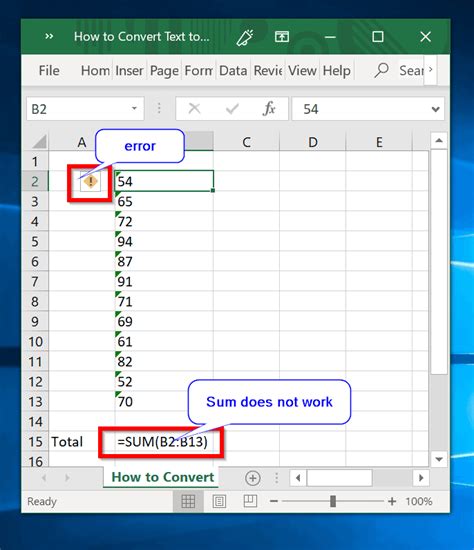 how to change text into numbers in excel