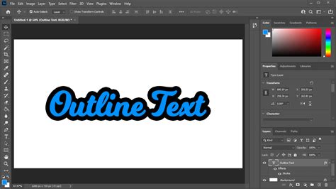 how to change text outline color in photoshop