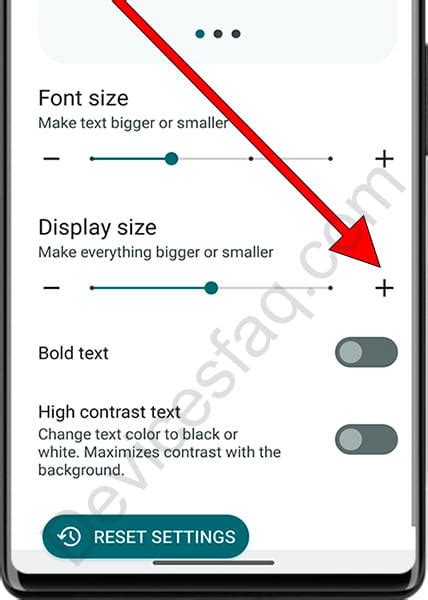 how to change text size on android phone