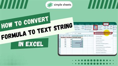 how to change text to formula in excel
