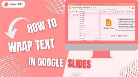 how to change text wrapping in google slides
