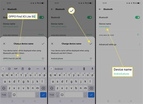 how to change the device name on android