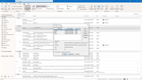 how to change the email view in outlook 365
