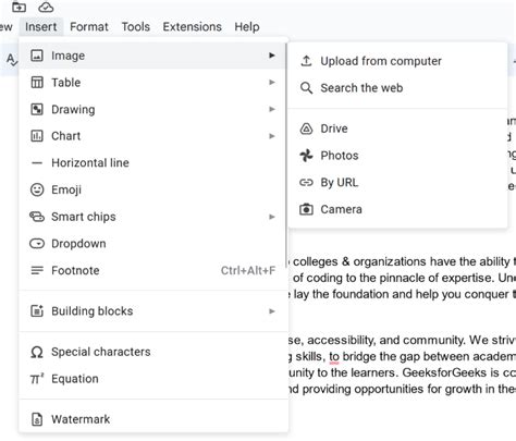 how to change the image's alignment to wrap text in google docs