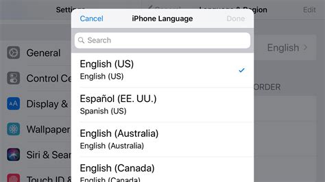 how to change the language on iphone settings