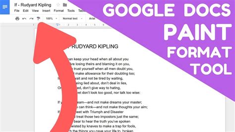 how to change the paint format in google docs