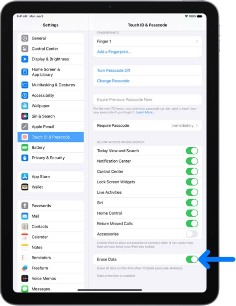 how to change the passcode on my ipad