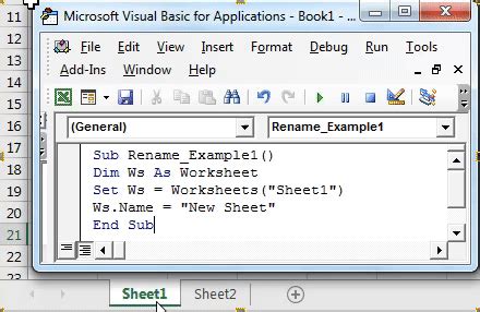 How To Change The Sheet Name In Excel Vba