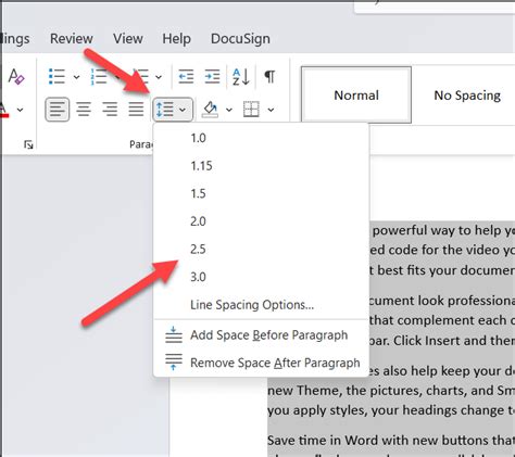 how to change the spacing between words in word document