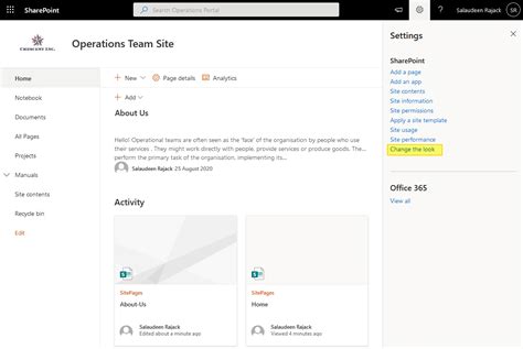 how to change the top navigation bar in sharepoint online