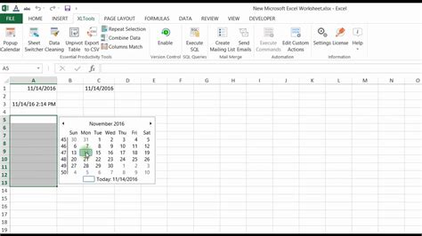 how to change the year on a calendar in excel