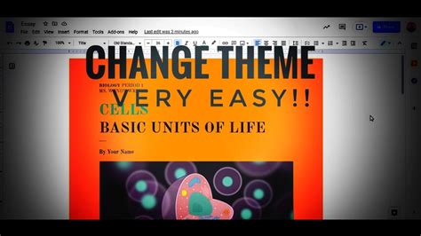 how to change theme in google docs pc