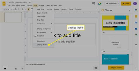 how to change themes in google slides