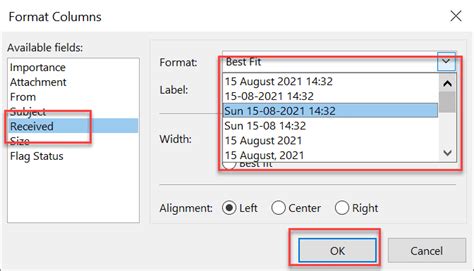 how to change time format in outlook calendar