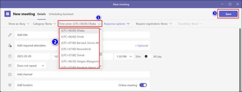 how to change time zone settings in microsoft teams