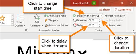 how to change timing on one slide in powerpoint