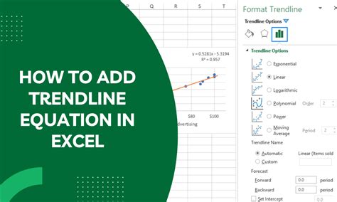 how to change trendline equation in excel