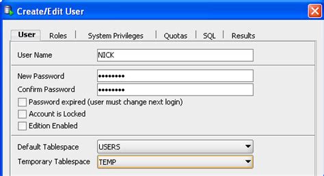 how to change user in oracle database