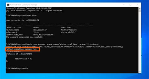 how to change user name in windows 10 using cmd