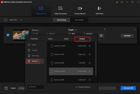 how to change video codec on android