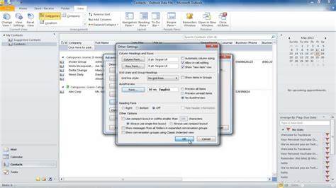 how to change view size of attachments in outlook