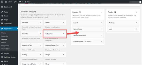 how to change widget in wordpress