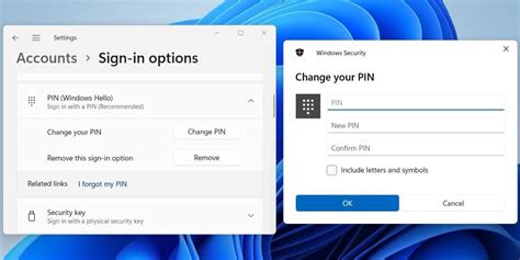 how to change windows 11 pin code