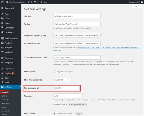 how to change woocommerce language in wordpress