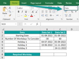 how to change workday in excel