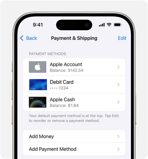 how to change your payment method to none on iphone