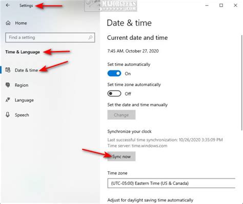 how to change your pc clock to sync automatically
