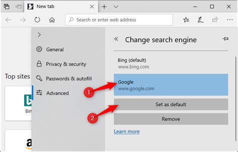how to change your search engine to google in edge