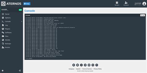 how to chat using aternos console