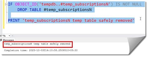 How To Check And Drop Temp Table In Sql Server
