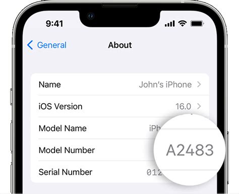 how to check apple iphone model number