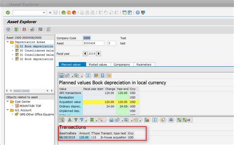 how to check asset value in sap