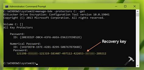 how to check bitlocker recovery key using cmd