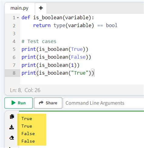 how to check boolean type in python