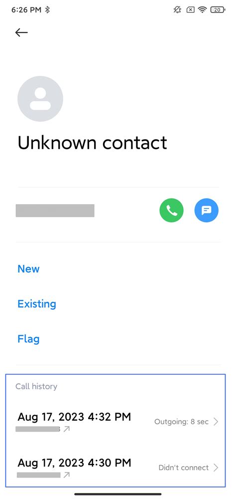 how to check call history of a specific number
