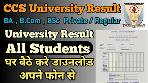 how to check ccs university result