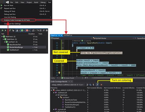 how to check code coverage in visual studio code