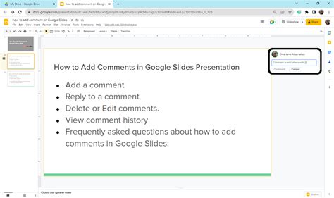 how to check comments on google slides