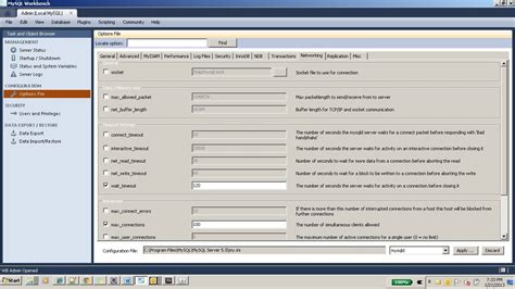 how to check connection timeout in mysql