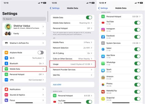 how to check data usage on iphone 12 mini