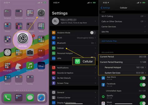 how to check data usage on iphone settings