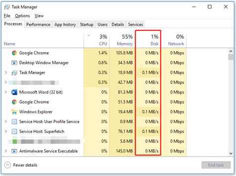 how to check disk usage on windows 10